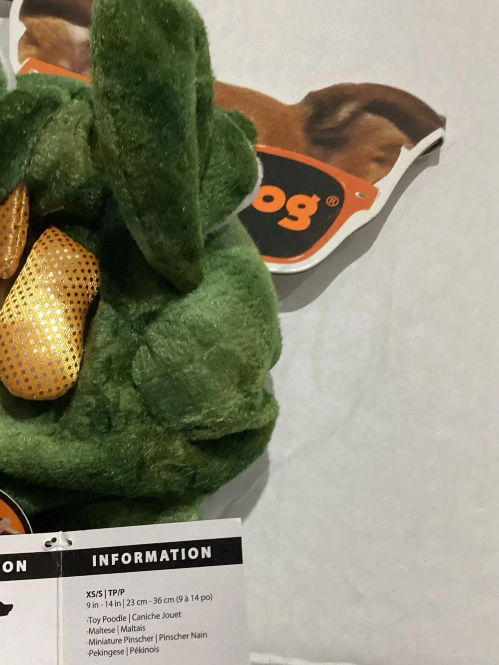 Plush Green Dragon Dog Costume with Gold Spines - Cozy Pet Outfit